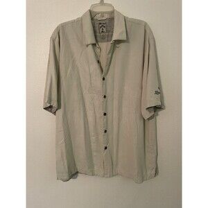 Montego Mon  Silk Shirt Large Tan Khaki Brown